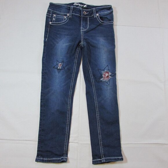 Seven Girl's Size 8 Star Patch Skinny Jeans - Picture 1 of 3